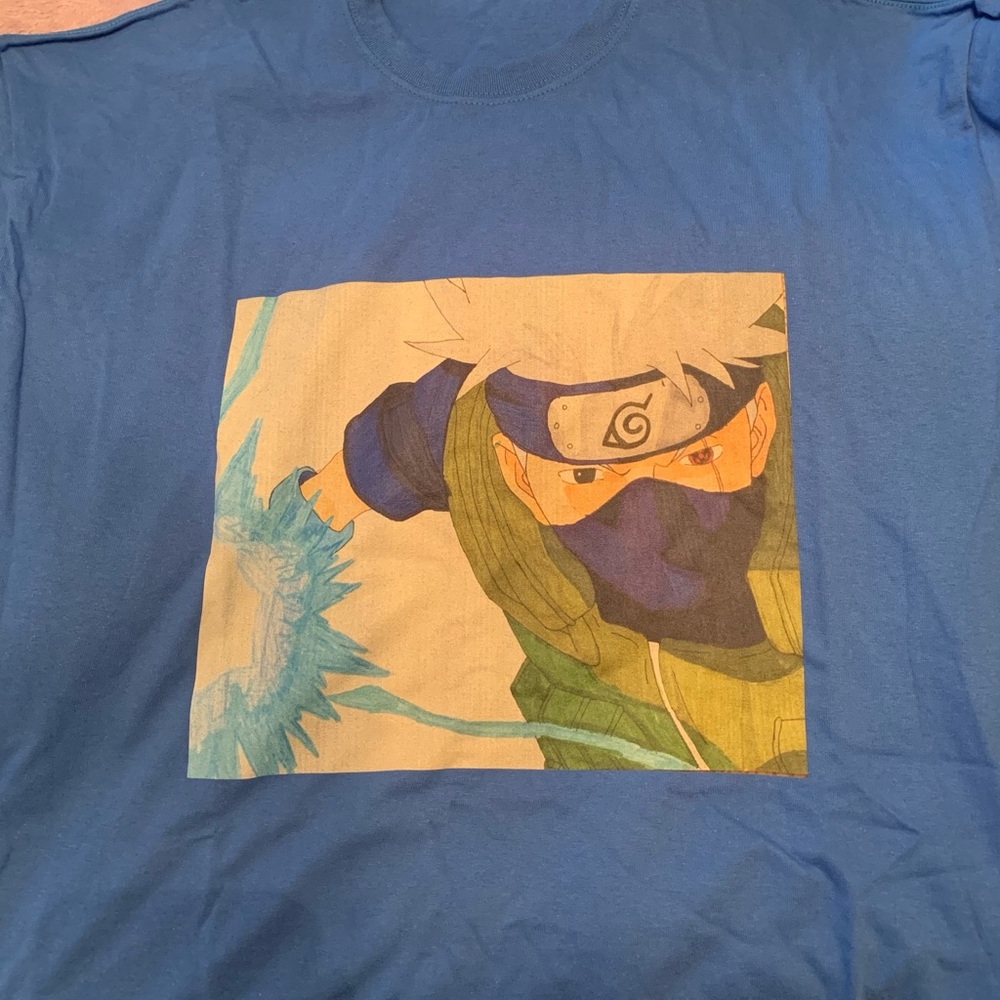 Anime hand drawn character T-shirt.